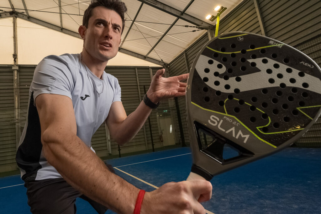 Action Moment With Top Padel Player Andres Martinez During a Session