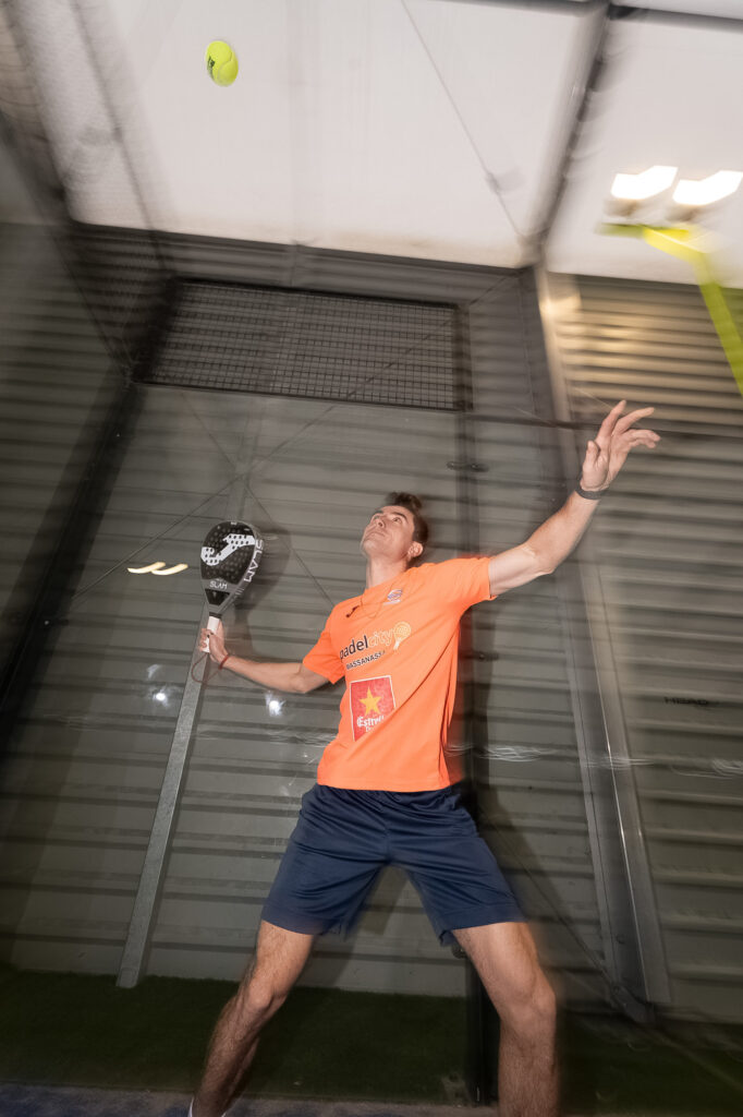 Action Shots of Top Padel Player Andres Martinez During Training