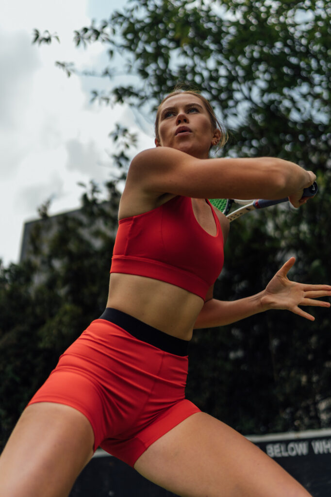 Sarah Hawkshaw Plays Tennis at Trinity College in Dublin
