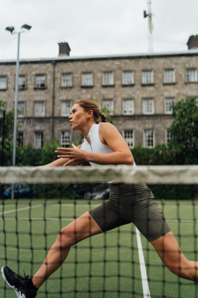 Sarah Hawkshaw Plays Tennis at Trinity College in Dublin